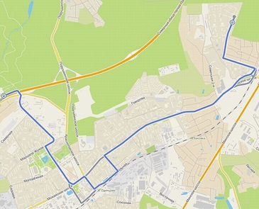 Карта маршрута №11 г. Одинцово